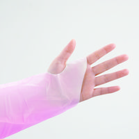 オオサキメディカル プラスチックエプロン 袖付 長袖 フィンガーフック ふつう ピンク 10枚入 57103 1箱(10枚入)