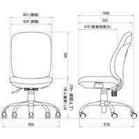 プラス 事務イス プリセア BK KC-K53SL-AN 1脚 ブラック オフィスチェア ハイバックチェア 布張り キャスター付き