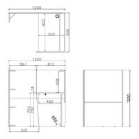 アール・エフ・ヤマカワ パーソナルブース 幅836×奥行1200×高さ1200mm ホワイト コンセント付き 1台(3梱包)
