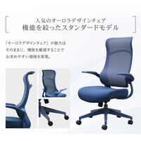 【軒先渡し】Netforce ネットフォース オーロラデザインチェア オフィスチェア 肘付き メッシュ 事務椅子 ブラック 1脚（直送品）