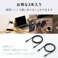 タイプCケーブル USB-C to C 2本セット 1ｍ 100W 高速充電 黒 MPA-CCECSS10BB エレコム 1個（直送品）