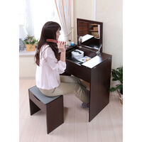 タック ドレッサーデスク TAN-123(DBR) 1台（直送品）
