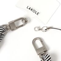 ダブルコードハンドストラップ スマホストラップホルダー ブラック LAKOLE/ラコレ