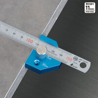 シンワ測定 直尺用ストッパー厚型15・30cm用ブルー 3113857 1個（直送品）