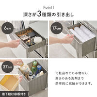 【軒先渡し】萩原 ランドリーチェスト 幅300mm×奥行400mm×高さ850mm ダークブラウン 1台（直送品）