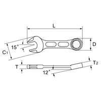 エスコ 14mm 片目片口スパナ(ショートサイズ) EA614A-14 1セット(5本)（直送品）