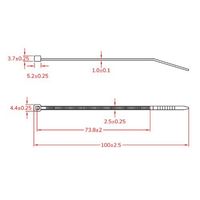 エスコ 100x 2.5mm 結束バンド(耐熱性/100本) EA475BC-100 1セット(1000本:100本×10袋)（直送品）