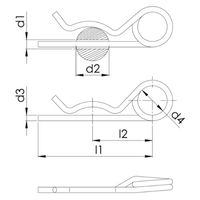 エスコ 28ー40mm スナップピン(ステンレス製/5本) EA949PJ-65 1セット(20個:5個×4パック)（直送品）
