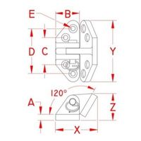 エスコ 28.4x71.9mm ハッチヒンジ(ステンレス製) EA951CX-44 1セット(2個)（直送品）