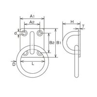 エスコ 25x28mm/φ30mm 座付丸かん(ステンレス製) EA638BF-4 1セット(10個)（直送品）