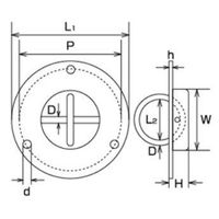 エスコ φ70x10.5mm 埋込みリングフック(丸形/ステンレス製) EA638BT-73 1セット(3個)（直送品）