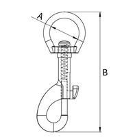 エスコ 50mm スプリングスナップ(スイベル金具付) EA638AX-71 1セット(60個)（直送品）