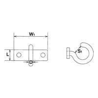 エスコ 3mm/7.5x25.5mm プレートフック(ステンレス製) EA638DL-3 1セット(10個)（直送品）
