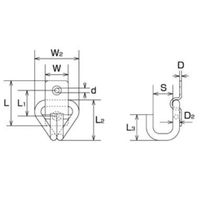 エスコ 18x36mm/33mm フック型ハンガ(ステンレス製) EA638EC-62 1セット(10個)（直送品）