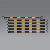 エスコ 1.5m 太径ガードバー(黄/黒・6本) EA983FV-221 1組(6本)（直送品）