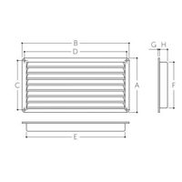 エスコ 80x420mm ドア用ガラリ(チーク) EA997MF-7 1セット(4個:1個×4パック)（直送品）