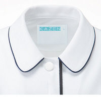 KAZEN ワンピース半袖 （ナースワンピース） 医療白衣 ホワイト×ネイビー M 022-28（直送品）