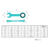 エスコ 6丁組 ギアレンチ(スタビー) EA614LS 1組(1セット)（直送品）