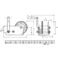 エスコ 1100kg ハンドウインチ(手動ブレーキ付) EA989SA-15 1個（直送品）