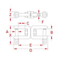 エスコ 2150kg/185.7mm Jaw & スイベル(ステンレス製) EA638FD-16 1個（直送品）