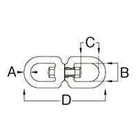 エスコ 3150kg/219mm Eye & スイベル(ステンレス製) EA638FH-20 1個（直送品）