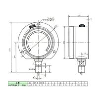 エスコ 60mm/0ー3.0MPa つば付圧力計(グリセリン入) EA729GG-30 1個（直送品）
