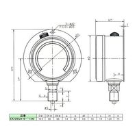 エスコ 75mm/ 0ー10MPa つば付圧力計(グリセリン入) EA729GH-100 1個（直送品）
