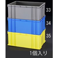 エスコ 658x448x268mm/64.2L コンテナ(イエロー) EA506AF-35 1個（直送品）