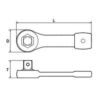 エスコ 1” DR 打撃レンチ(インパクトソケット用) EA613GG-2 1個(1丁)（直送品）