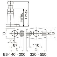 エスコ 140ー200mm スクリュージャッキ EA637EB-200 1個（直送品）