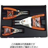 エスコ 3本組 スナップリングプライヤー(内外兼用) EA590HC-100 1組（直送品）