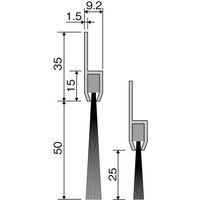 エスコ 50mmx1.0m シールブラシ(PBT/青) EA979LC-100L 1巻（直送品）