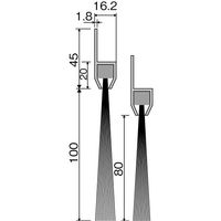 エスコ 80mmx1.0m シールブラシ(PBT/青) EA979LE-100 1巻（直送品）