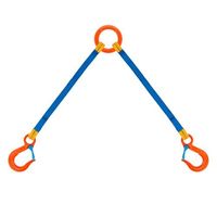 エスコ 2.0 tonx1.5m 金具付スリング(2本懸け) EA981FD-22A 1本（直送品）