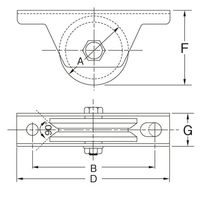 エスコ 100mm/1000kg 戸車(重量用・V型・スティール製) EA986RB-5 1個（直送品）