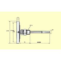 エスコ 0ー100°C/100mm バイメタル式温度計 EA727AB-7 1個（直送品）