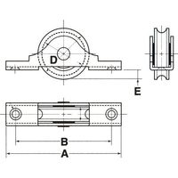 エスコ 36mm 戸車(丸レール用・ステンレス製) EA986R-2 1セット(3個)（直送品）