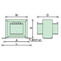エスコ 0.3A/200V ダウントランス(保護シールド付) EA815ZY-51 1セット(3個)（直送品）