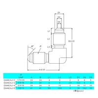 エスコ F1/2”xF1/2” フレアーエルボユニオン EA442AJ-4 1セット(3個)（直送品）