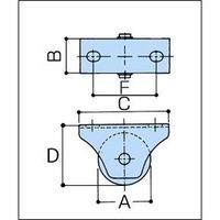 エスコ 60mm 戸車(重量用・V型・スティール製) EA986RA-60 1セット(3個)（直送品）