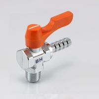 エスコ R 1/4”x 8.0mm ボールバルブ(ステム式・アングル) EA425BH-28 1セット(4個)（直送品）