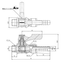 エスコ R 1/4”x 9.0mm ミニボールバルブ EA425BY-33 1セット(4個)（直送品）