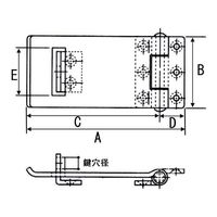 エスコ 80x173mm 掛金(スチール製) EA951B-3 1セット(3個)（直送品）
