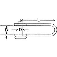 エスコ 4mm巾 リベット式シャックル EA980S-4 1セット(20個)（直送品）