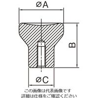エスコ M5x21mm [ステンレス製]雌ねじナールドノブ EA948BX-62 1セット(3個)（直送品）