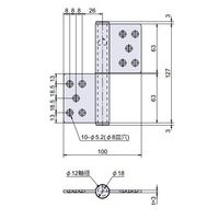 エスコ 127x100mm 旗丁番(ステンレス製/右勝手) EA951CT-28 1セット(4個)（直送品）