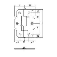 エスコ 65x 23mm 丁番(片開/スプリング入/ステンレス製) EA951CU-7 1セット(10個)（直送品）