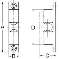 エスコ 10x43mm ボールキャッチ(ステンレス製) EA951M-6 1セット(2個)（直送品）
