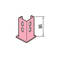 エスコ 48x48x 95mm アングルベース(ステンレス製) EA440AE-16 1セット(3個)（直送品）