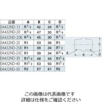 エスコ R 1/2” xR 3/4” 砲金ニップル EA432ND-20B 1セット(5個)（直送品）